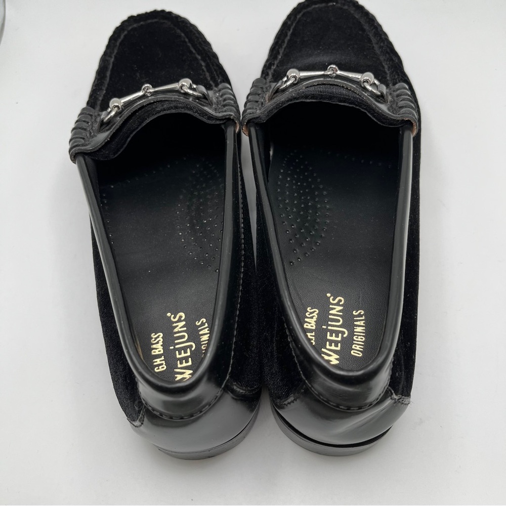 Nwob G.H. Bass Weejuns Lianna Black Velvet Horsebit Loafers Size 8 View 6
